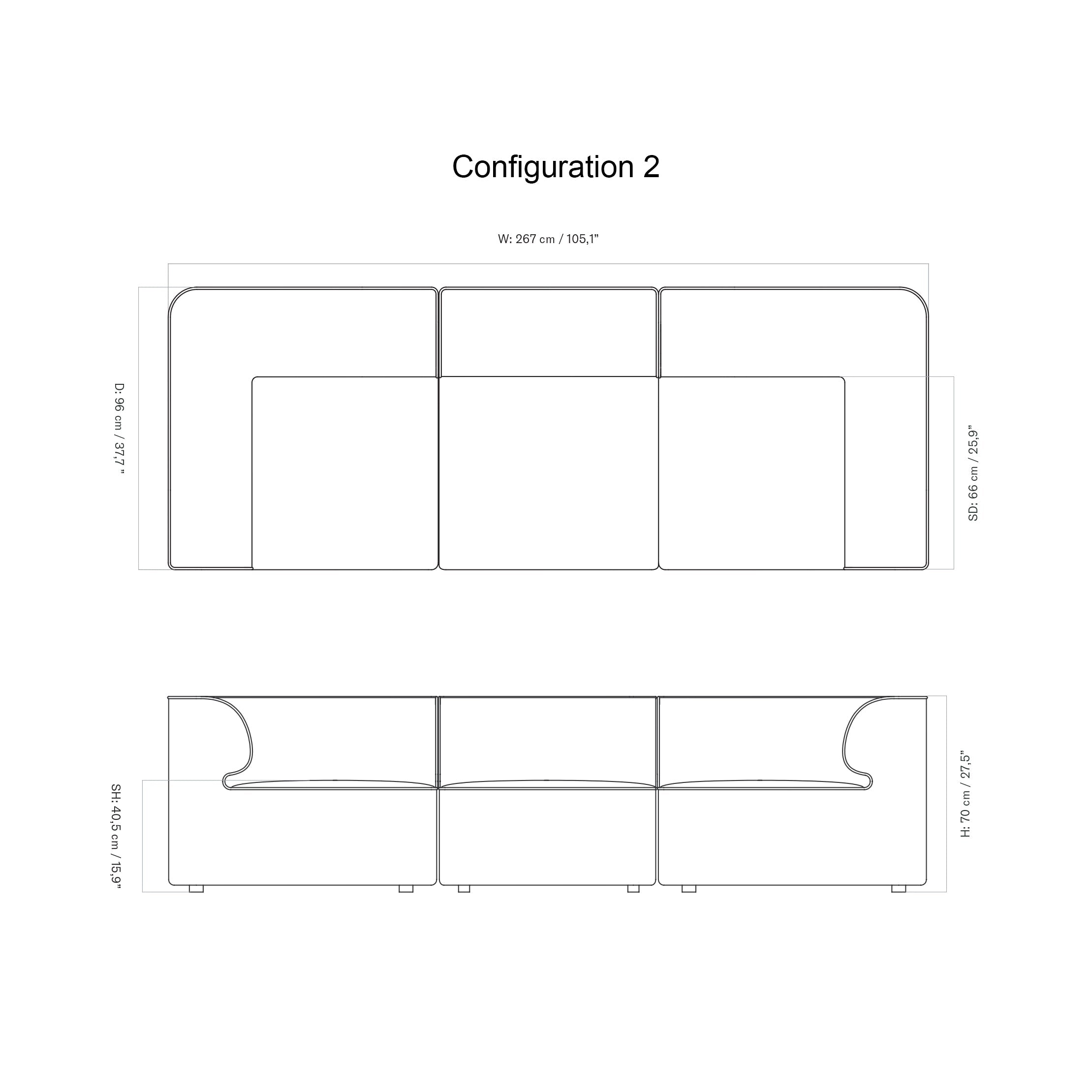 Eave 3 Seater Sofa: Large