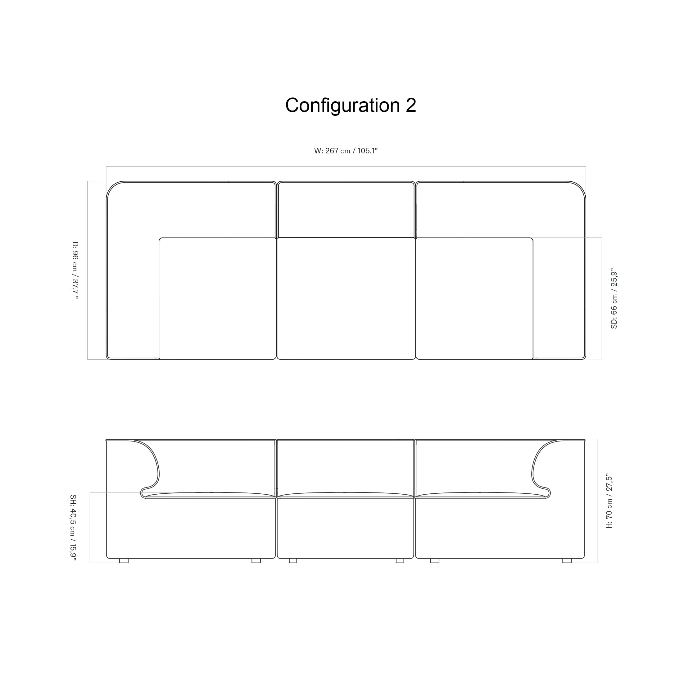 Eave 3 Seater Sofa: Small