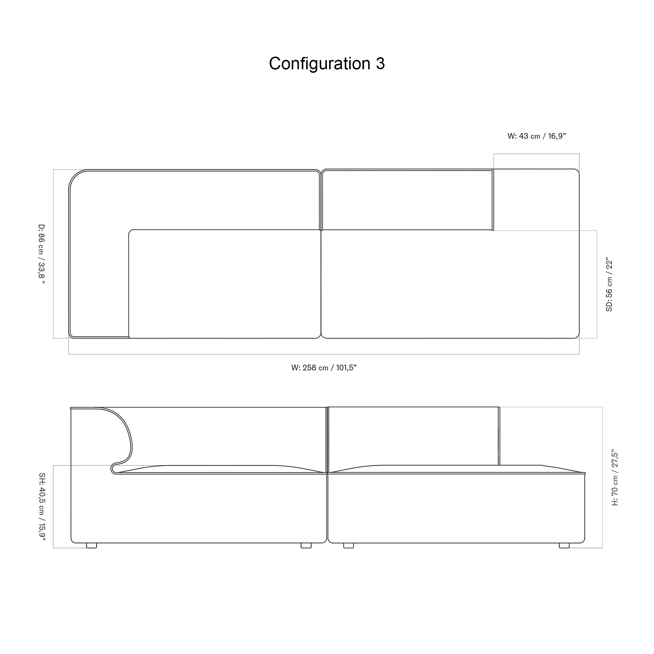 Eave 2 Seater Sofa: Small