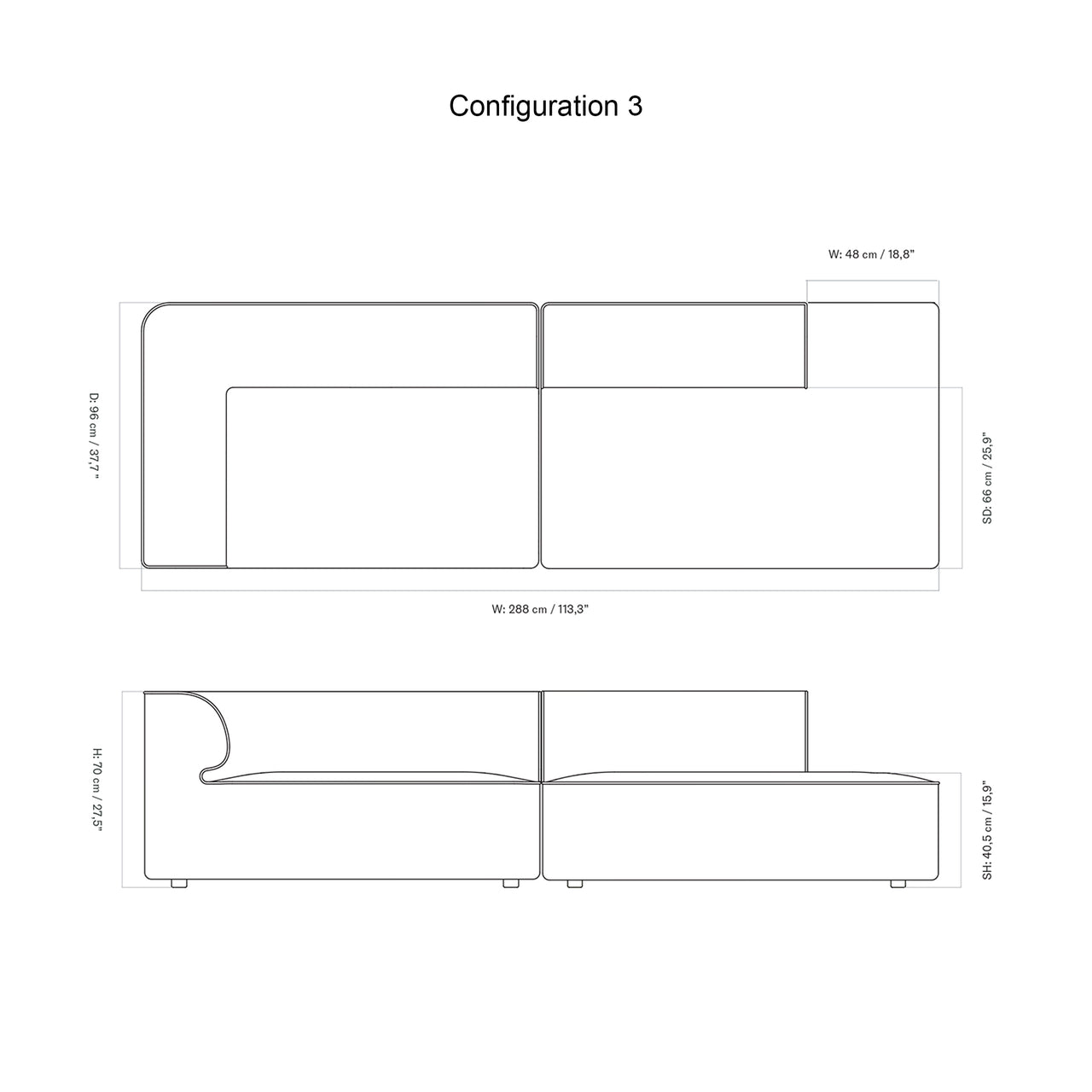 Eave 2 Seater Sofa: Large