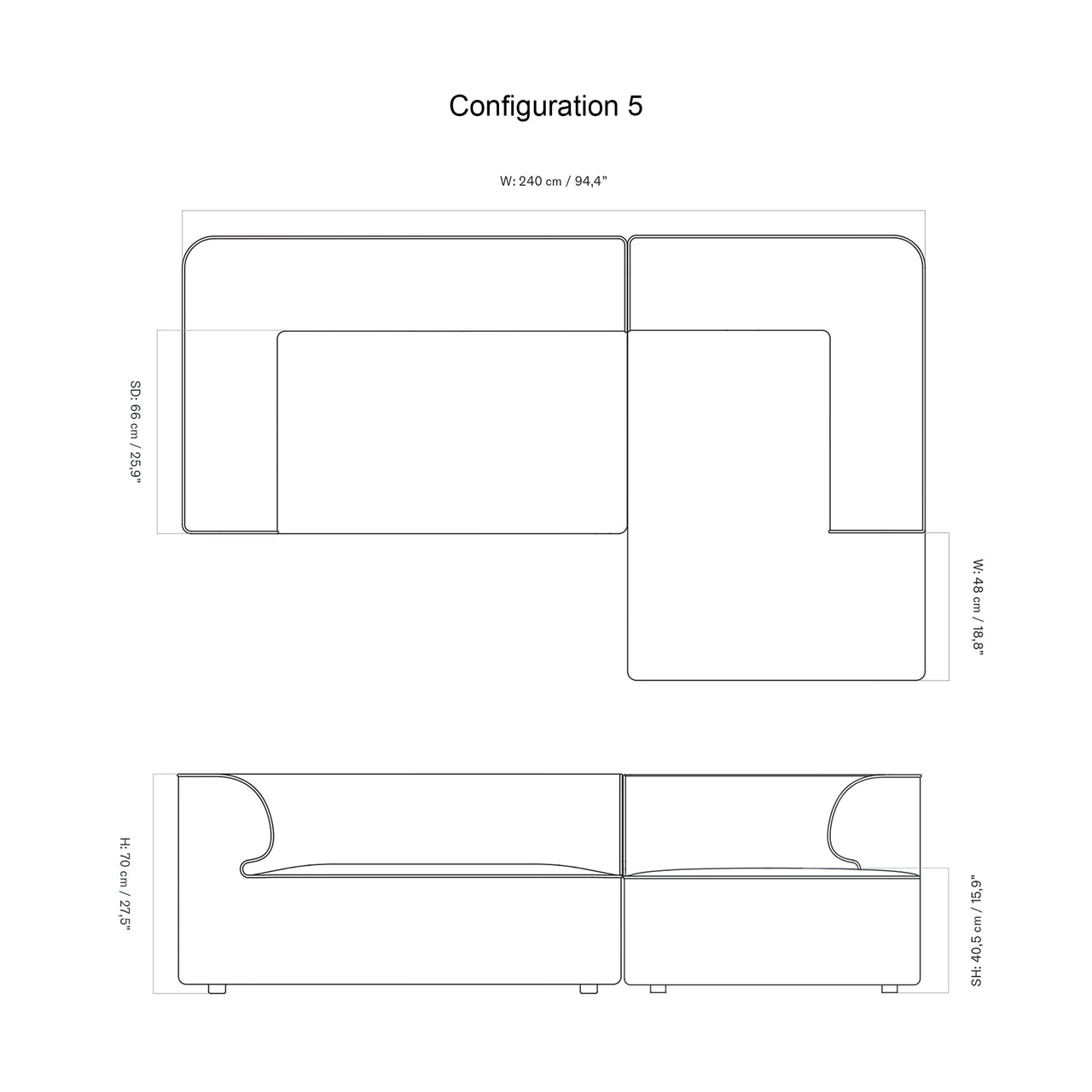 Eave 2 Seater Sofa: Large