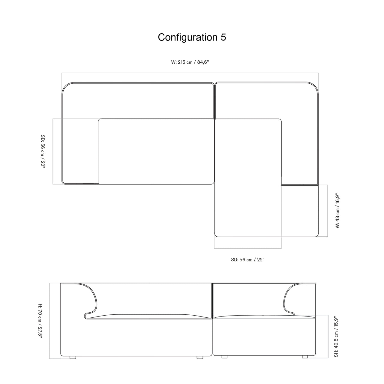 Eave 2 Seater Sofa: Small