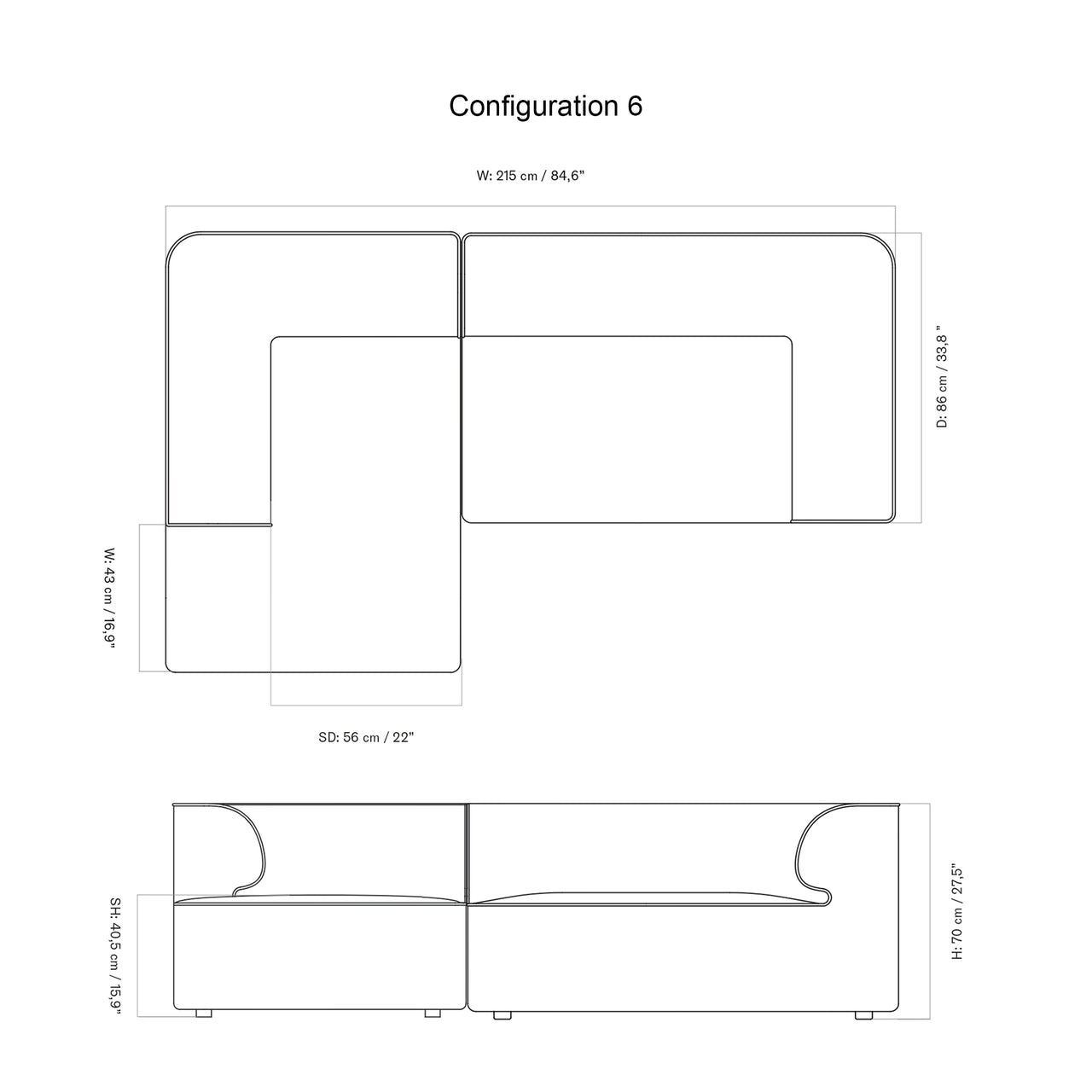 Eave 2 Seater Sofa: Small