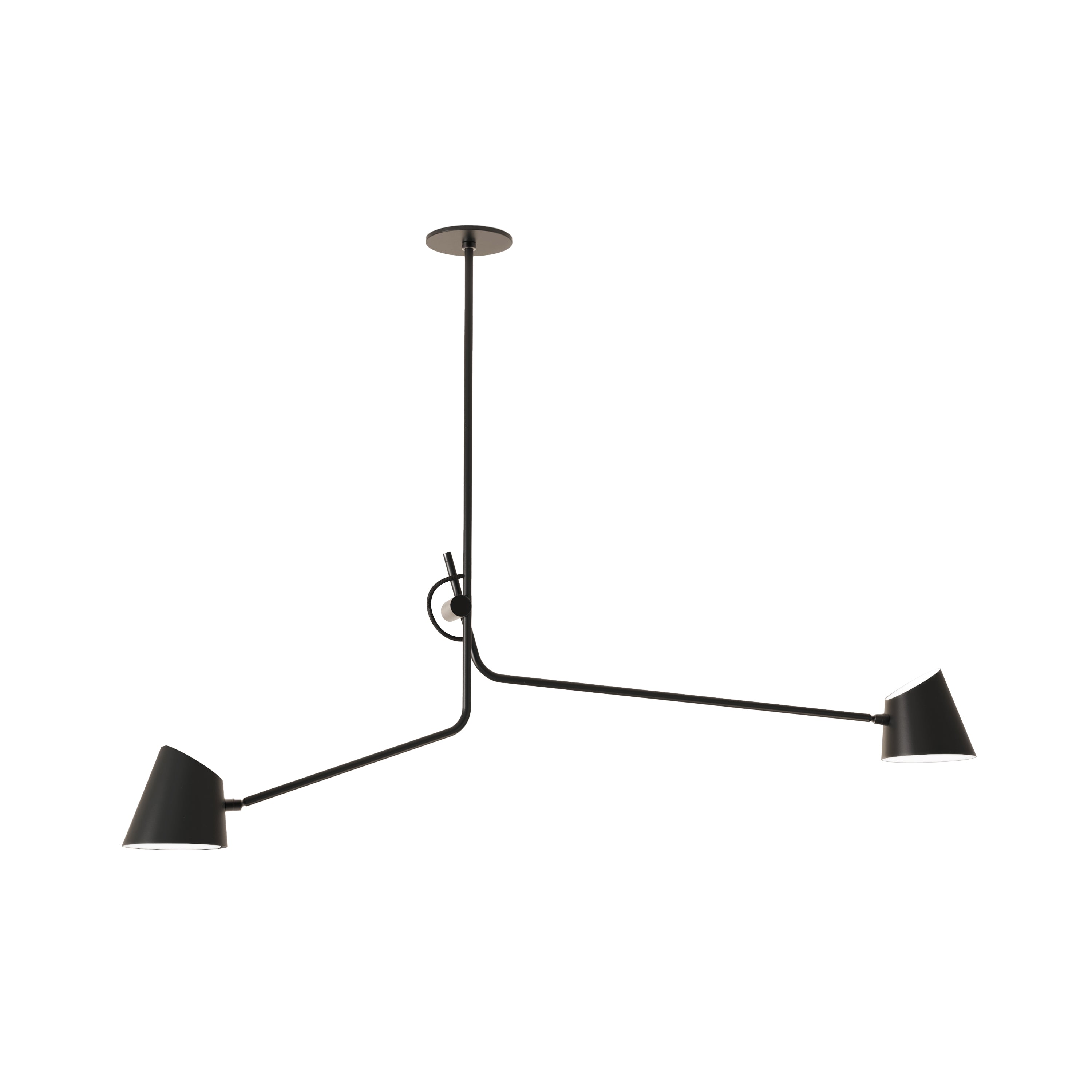 Hartau Double Ceiling Lamp: Matte Black + Black Anodized