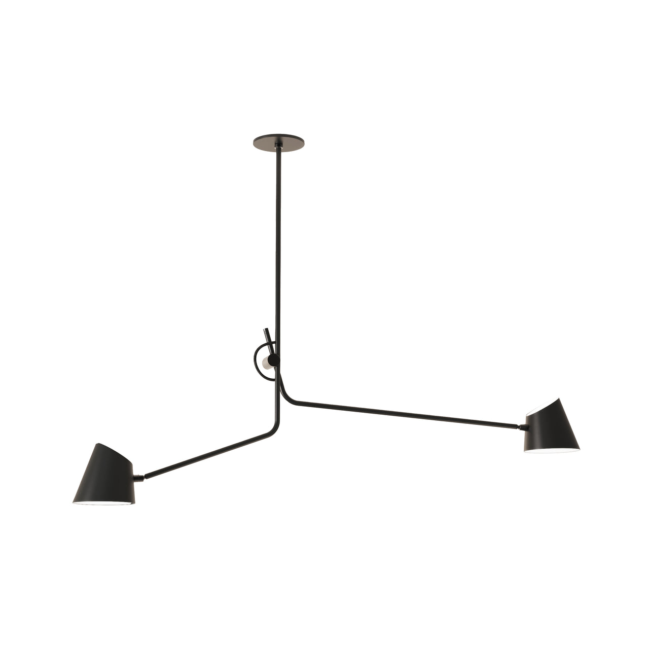 Hartau Double Ceiling Lamp: Matte Black + Black Anodized