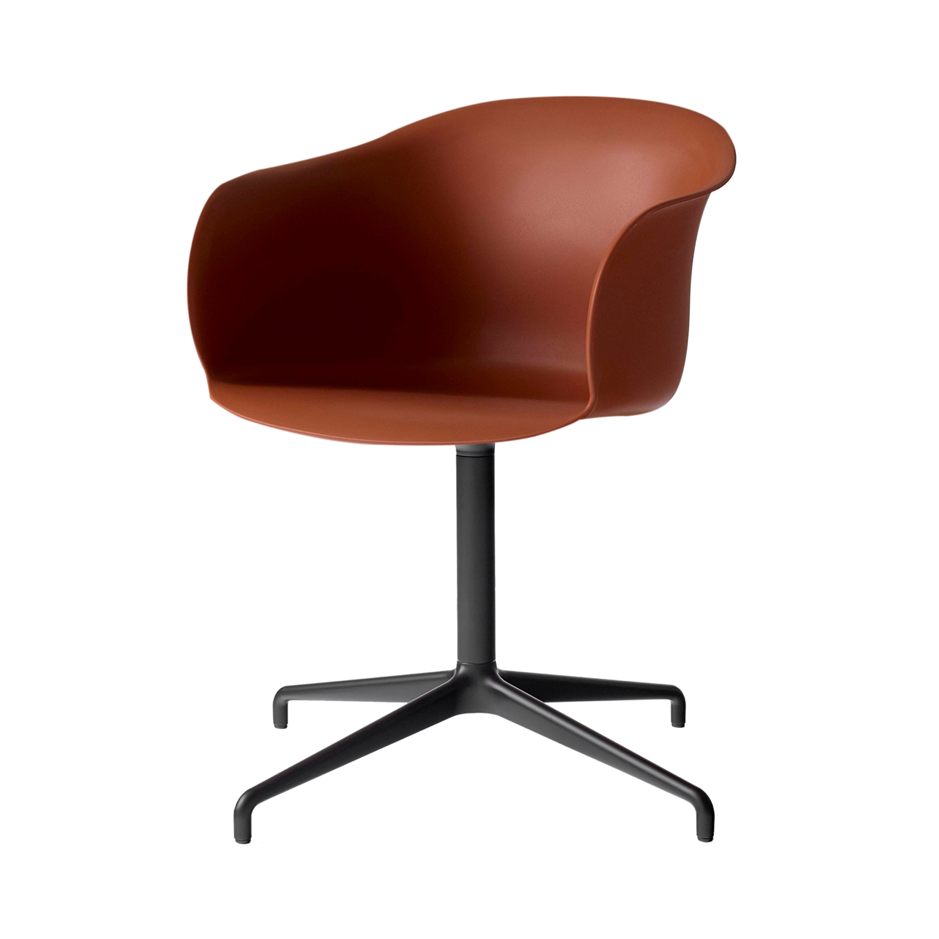 Elefy Chair JH34: Swivel Base + Return + Copper Brown + Black