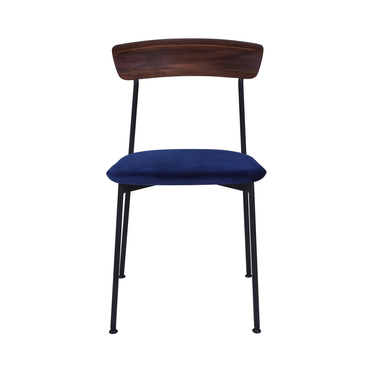 Crawford Dining Chair: Upholstered + Dark Brown Oak