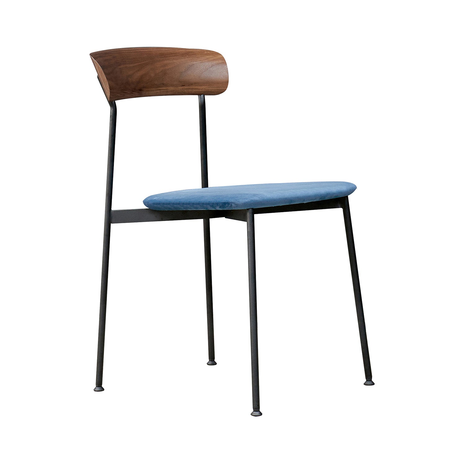 Crawford Dining Chair: Upholstered + Natural Walnut