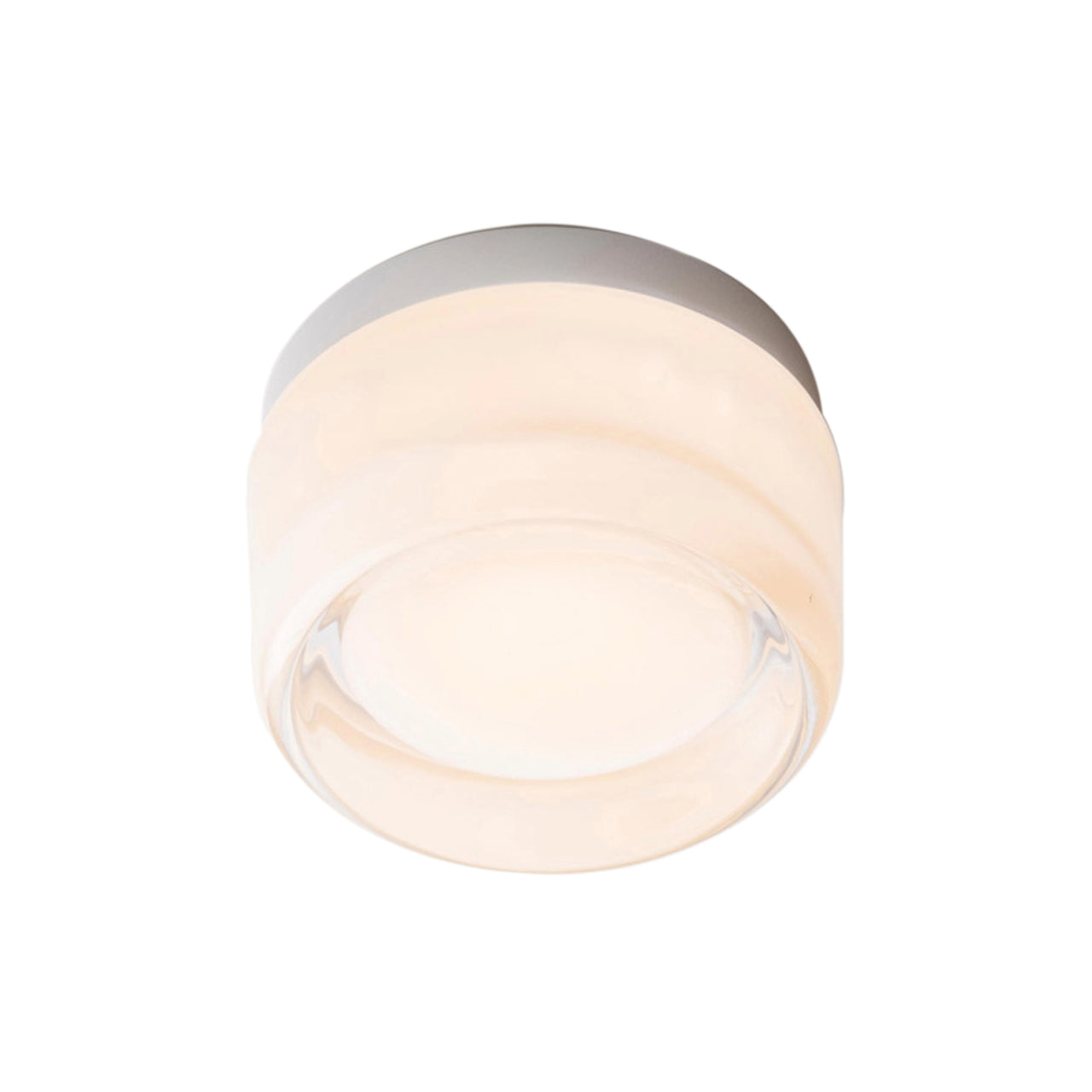 Dimple IP65 Flush Mount: White Interior + Natural Anodized