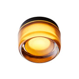 Dimple Flush Mount: Amber + Black Anodized