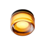 Dimple IP65 Flush Mount: Amber Glass + Black Anodized
