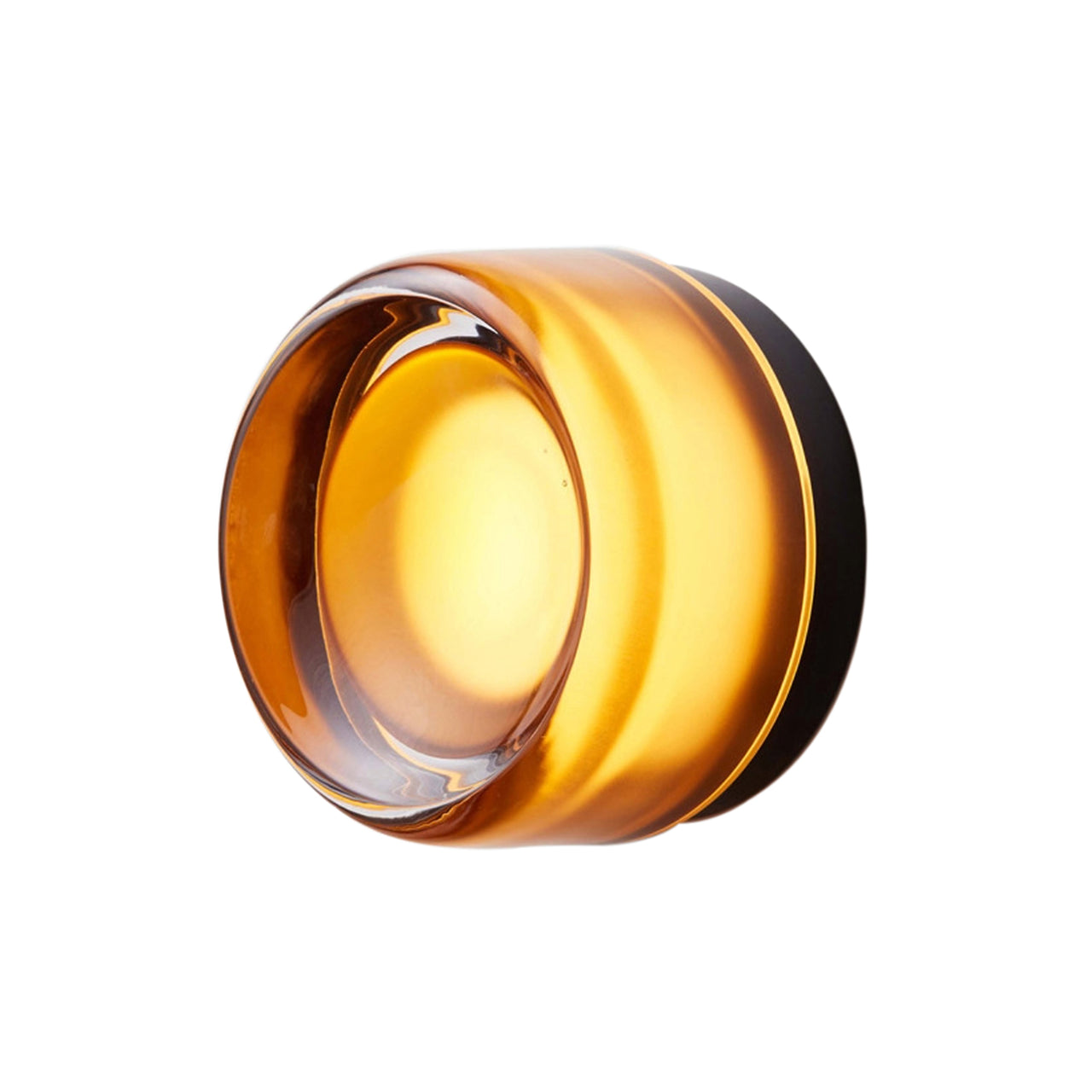 Dimple IP65 Sconce: Amber Glass + Black Anodized