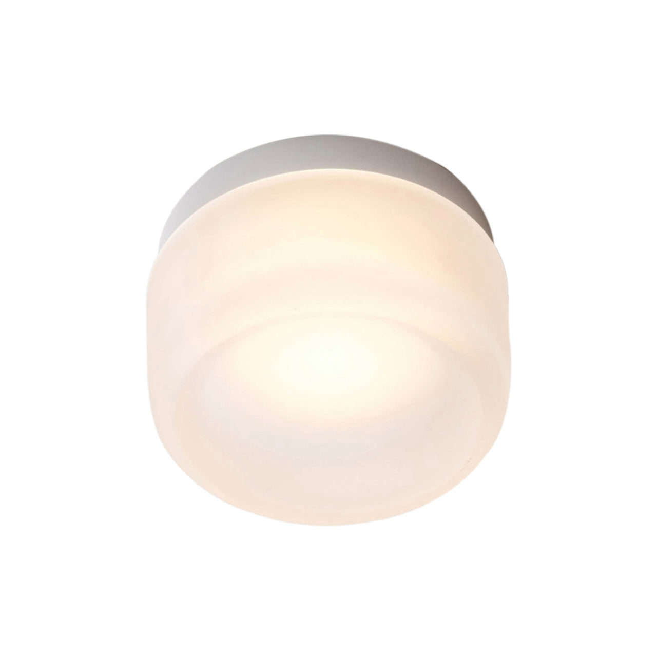 Dimple IP65 Flush Mount: Frosted Glass + Natural Anodized