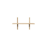 Sector Shelf: Single + Narrow + Natural Oak + Black Brass