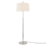 Diana Floor Lamp: High + White Linen + Satin Nickel