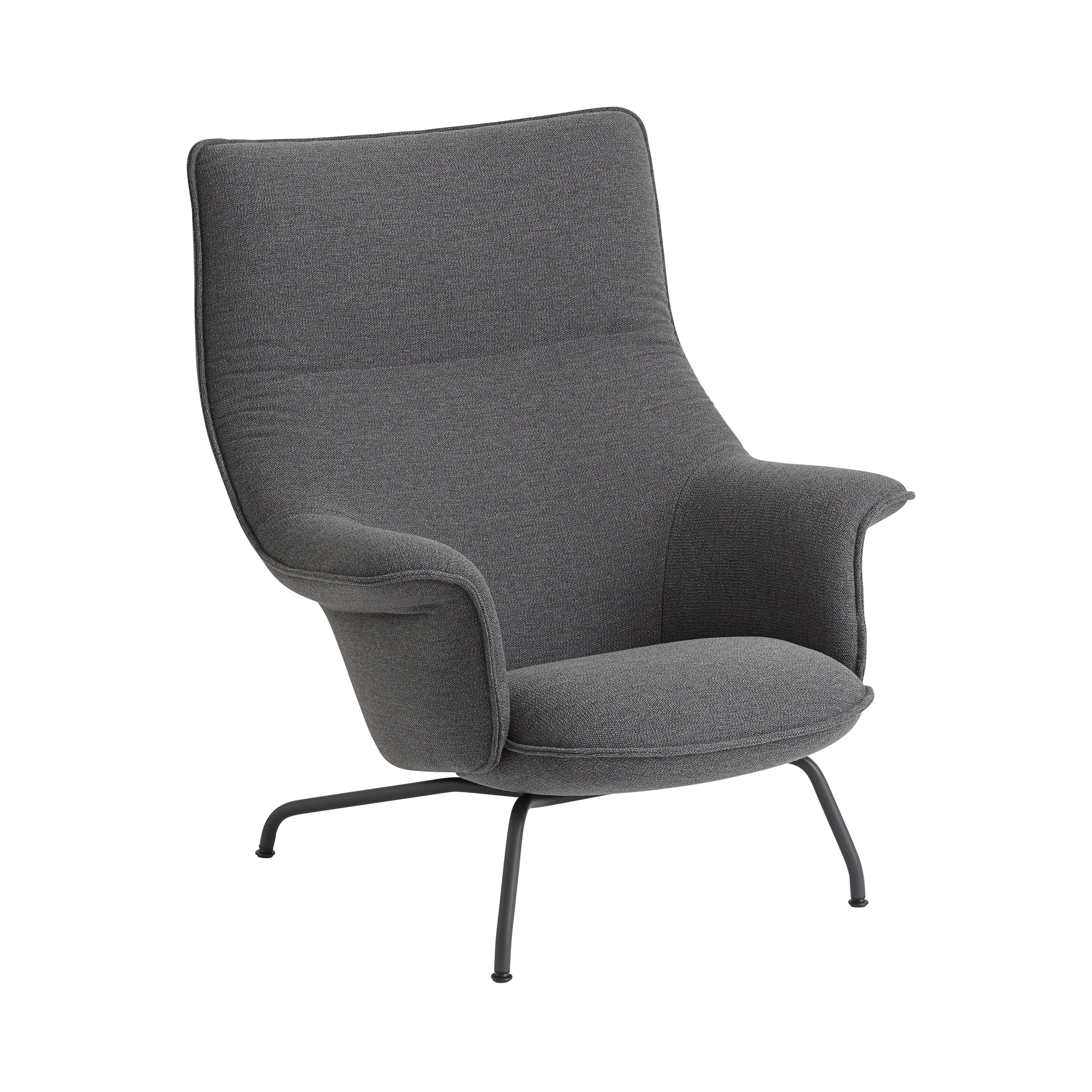 Doze Lounge Chair: Anthracite Black + Ocean 80