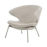 Ella Lounge Chair: Tubular + Stainless Steel + Boucle Chalk