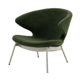 Ella Lounge Chair: Tubular + Stainless Steel + Boucle Moss