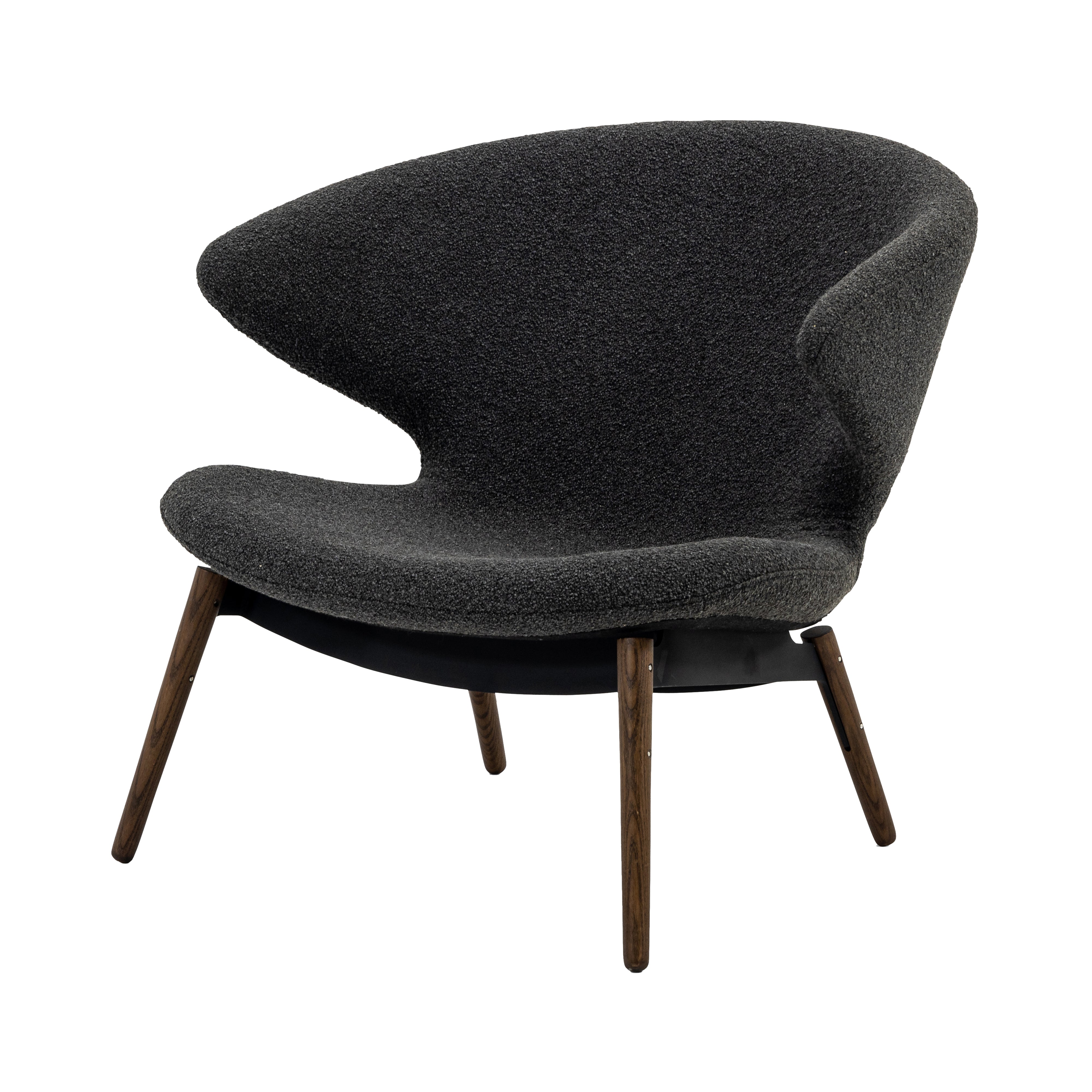 Ella Lounge Chair: Composite + Walnut + Boucle Slate