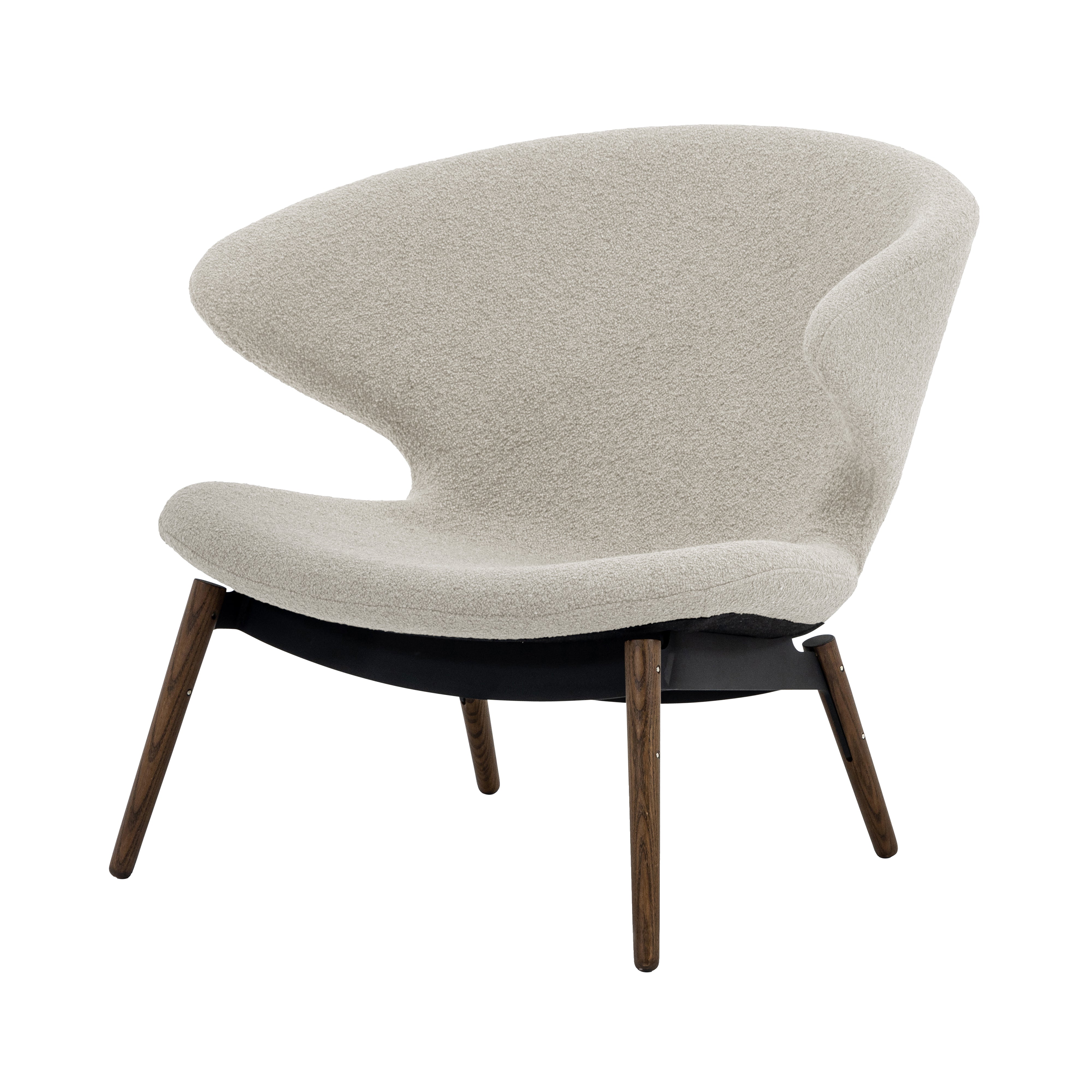 Ella Lounge Chair: Composite + Walnut + Boucle Chalk