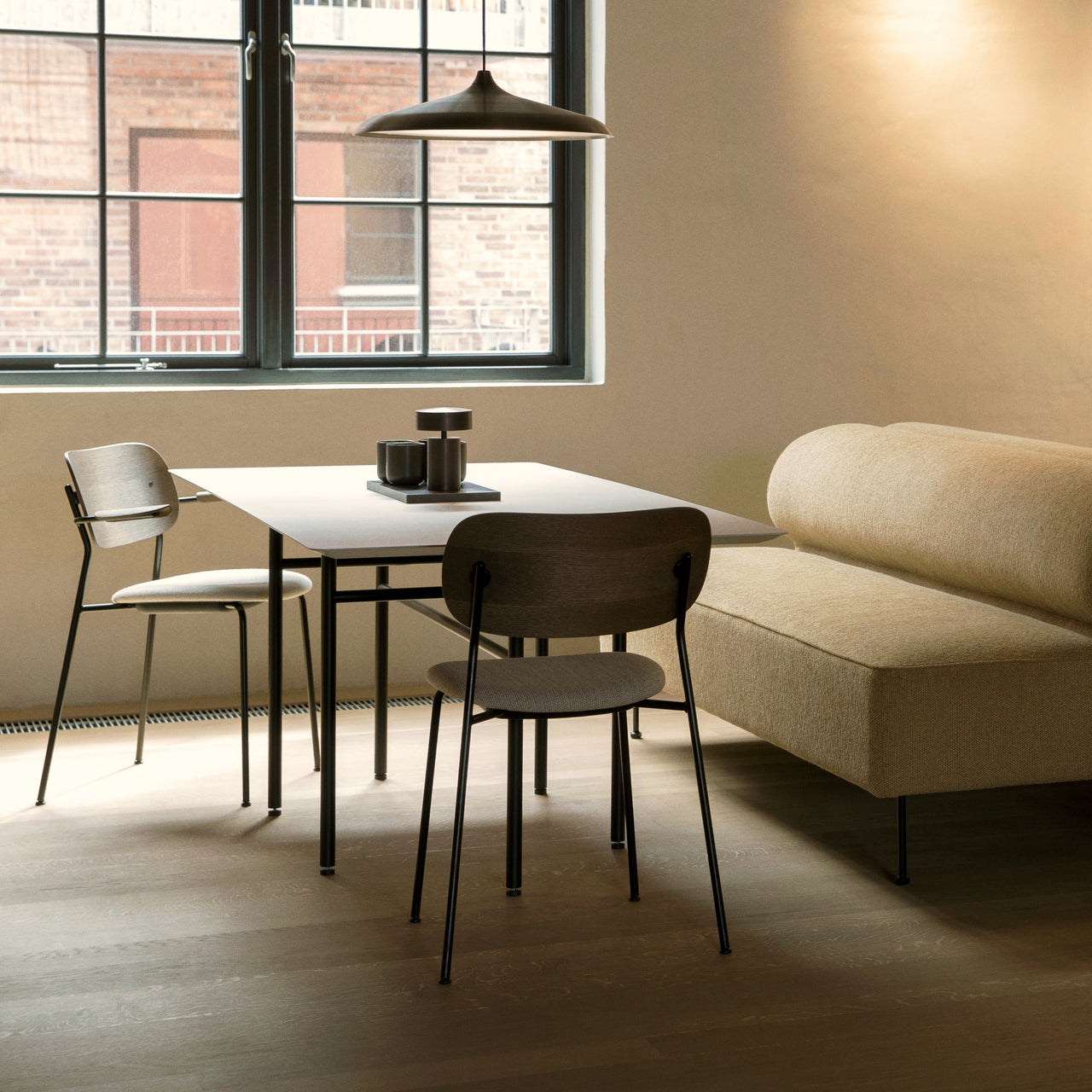 Co Dining Chair with Armrest: Seat Upholstered