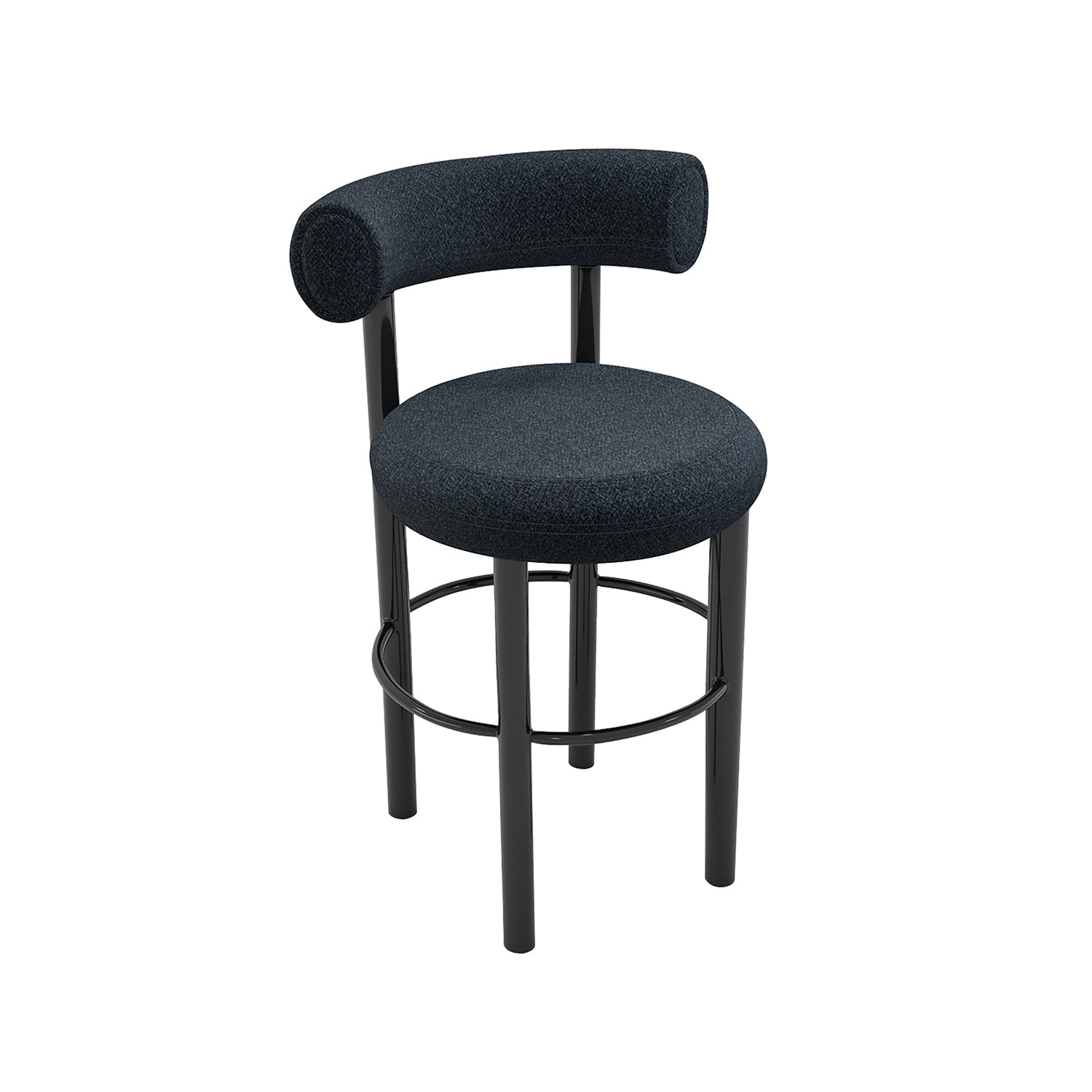 Fat Bar + Counter Stool: Black Steel Base + Bar