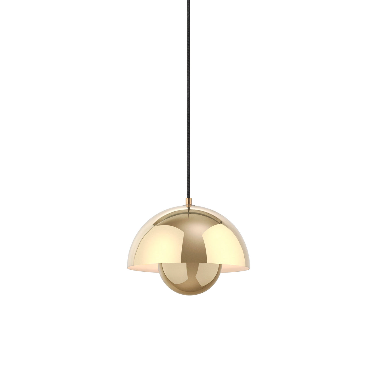 FlowerPot VP1 Pendant: Brass-Plated + Black