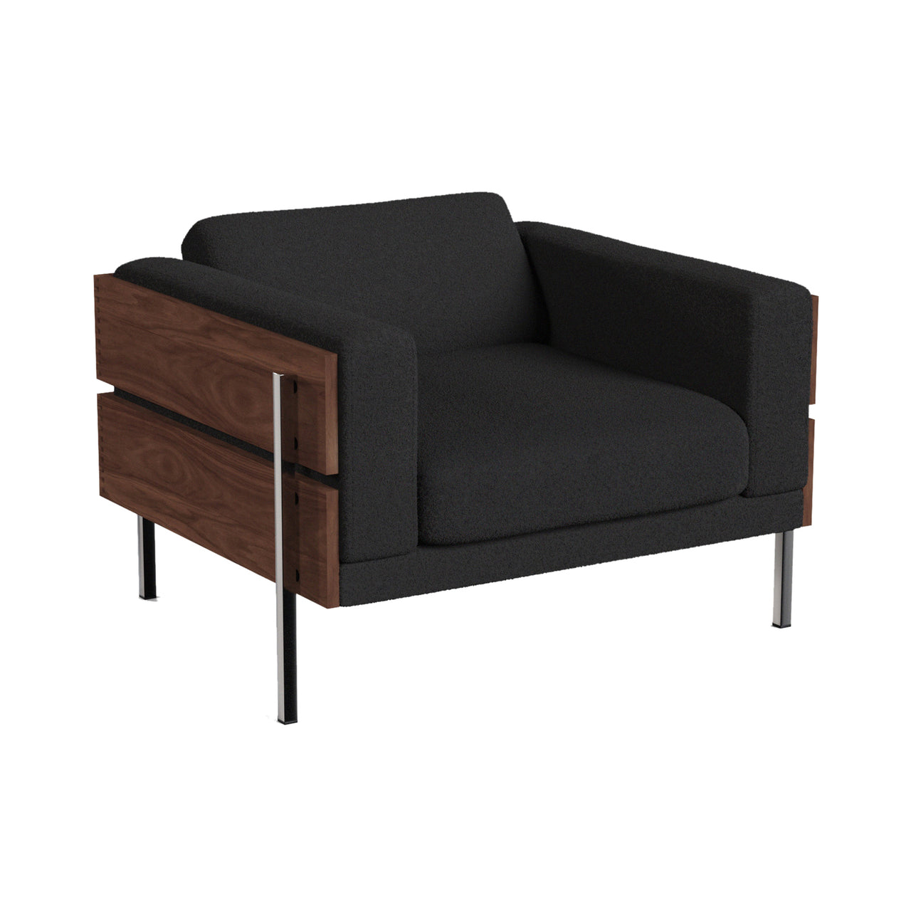 Forum Armchair: Walnut + Boucle Slate