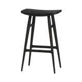 Freja Bar Stool: Onyx Oak + Black Saddle + Leather Seat