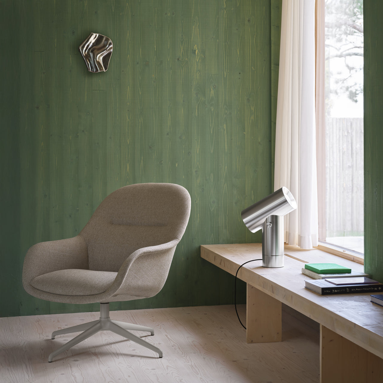 Fiber Lounge Armchair: Swivel Base - Quick Ship