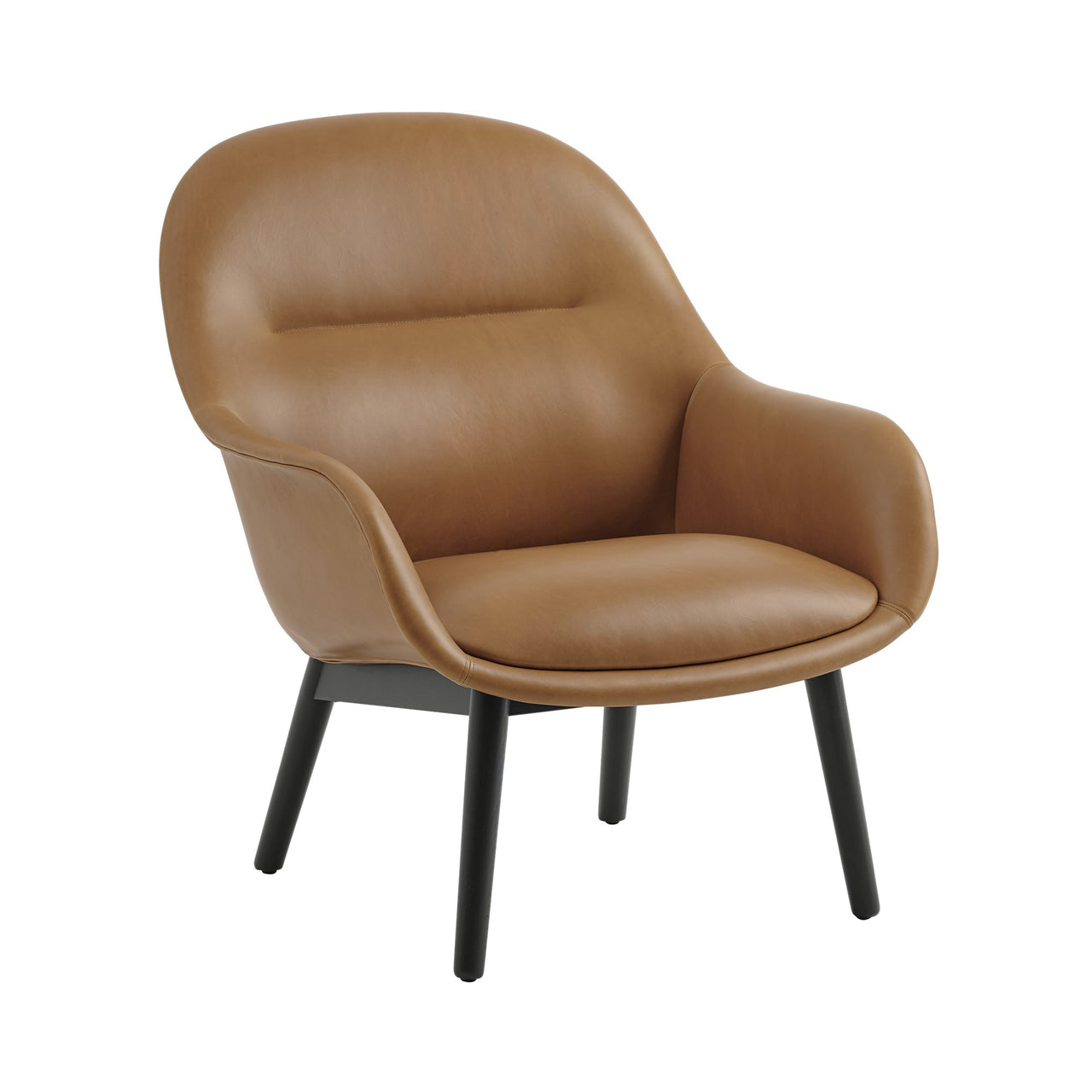 Fiber Lounge Armchair: Wood Base + Upholstered + Black