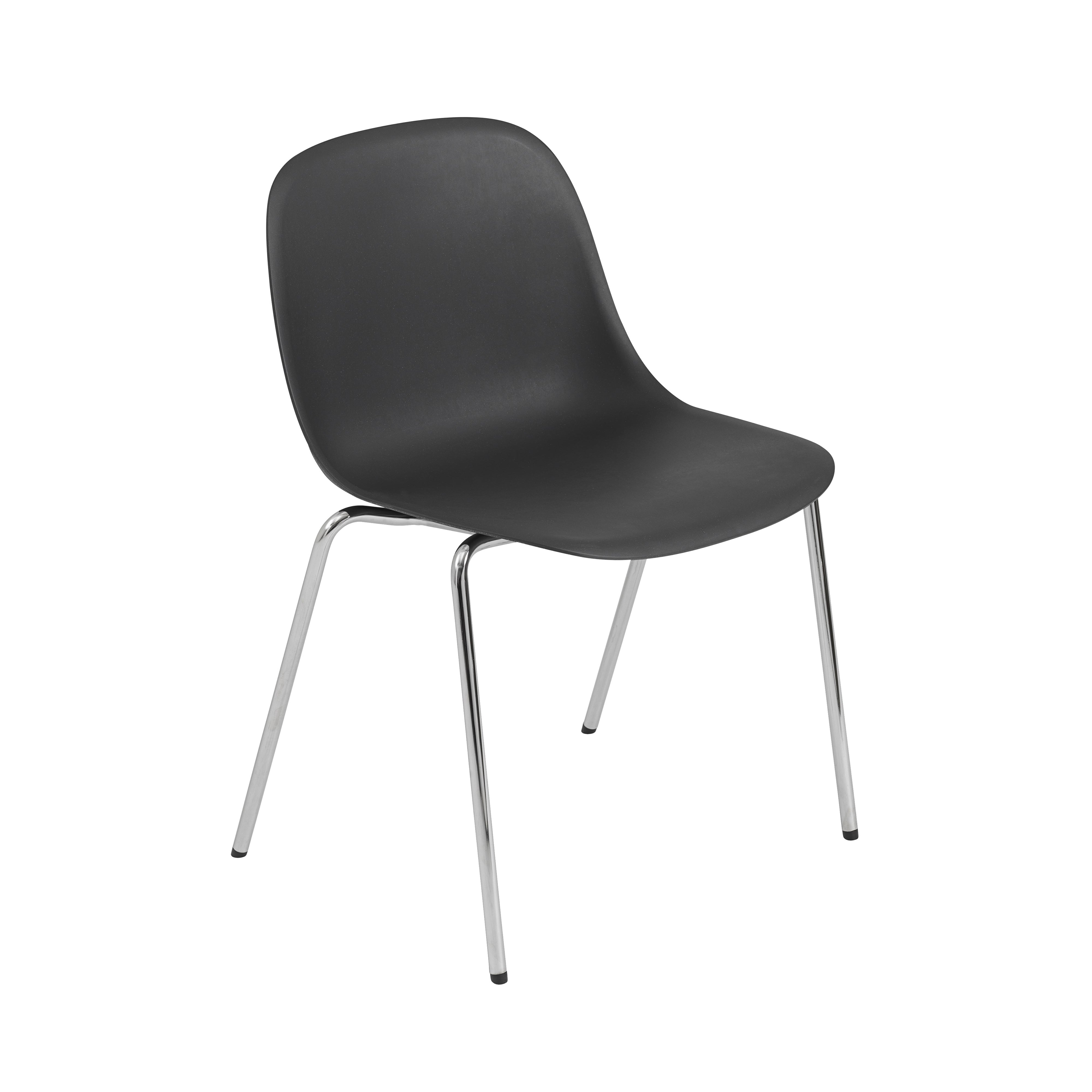 Fiber Side Chair: A-Base with Glides + Black