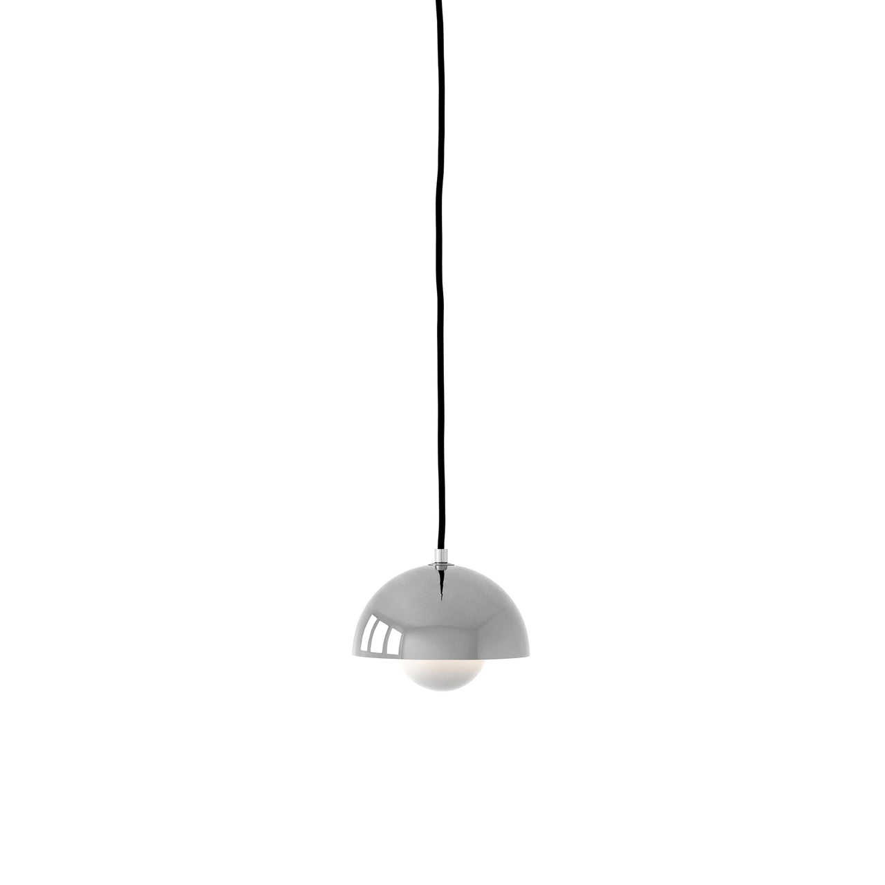 Flowerpot Pendant VP10: Chrome-Plated + Black
