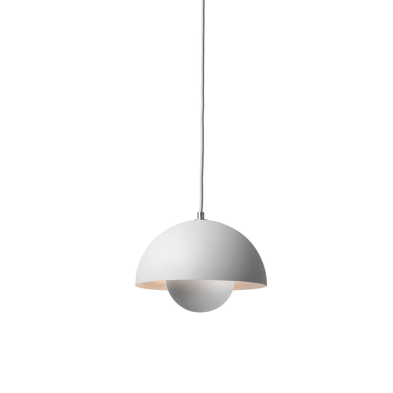 FlowerPot VP1 Pendant: Matt Light Grey + Grey