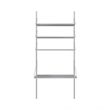 Shelf Library: Steel + High (W80) + Desk Section + Stainless Steel