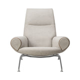 Wegner Queen Chair: Without Ottoman + Brushed Stainless Steel