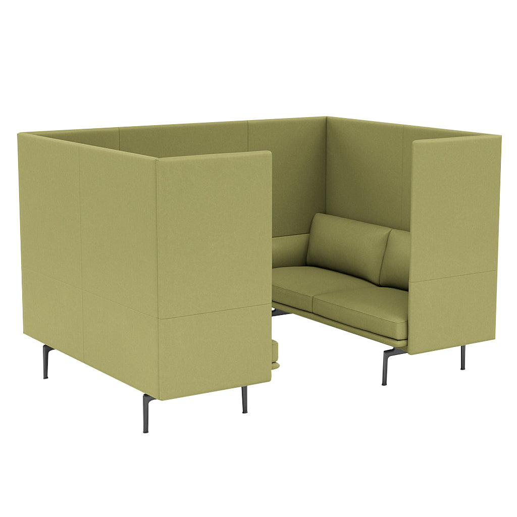 Outline Highback Cabin 2-Seater: Small + High + Without Table + Black