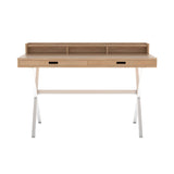 Hyppolite Desk: Natural Oak + White