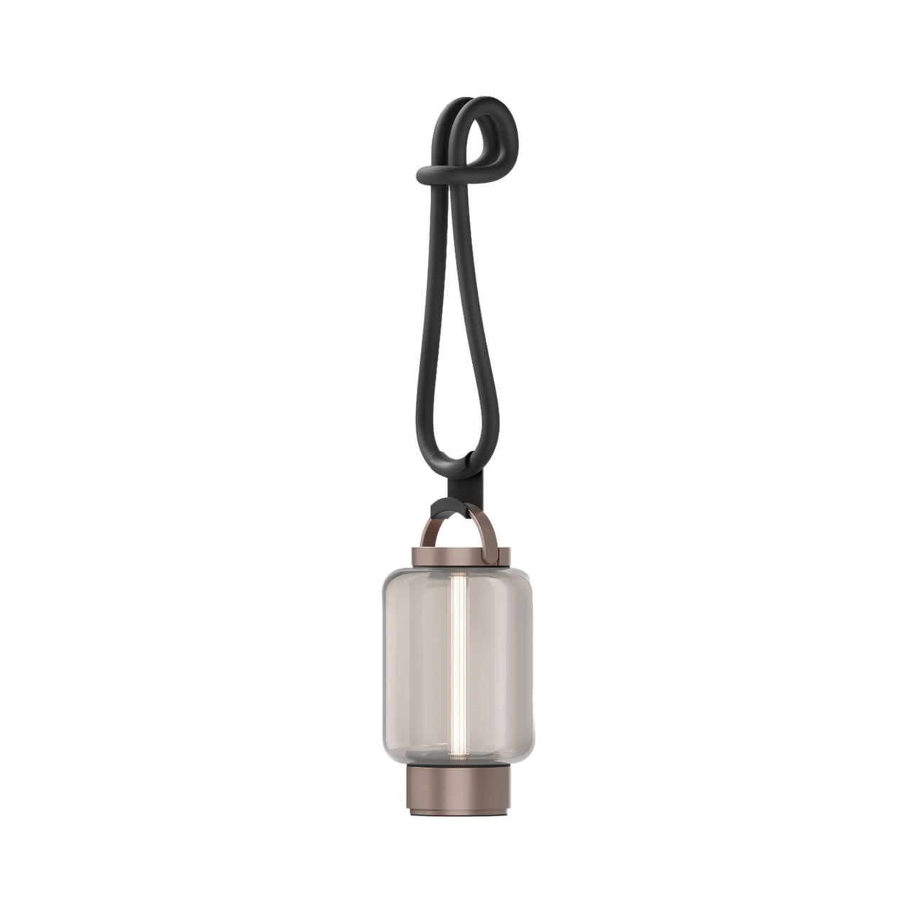 Qu Hanging Light: Bright Bronze + Amber Glass