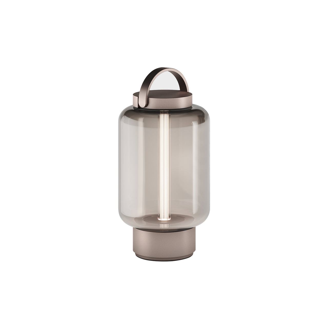 Qu Table Light: Bright Bronze + Amber Glass