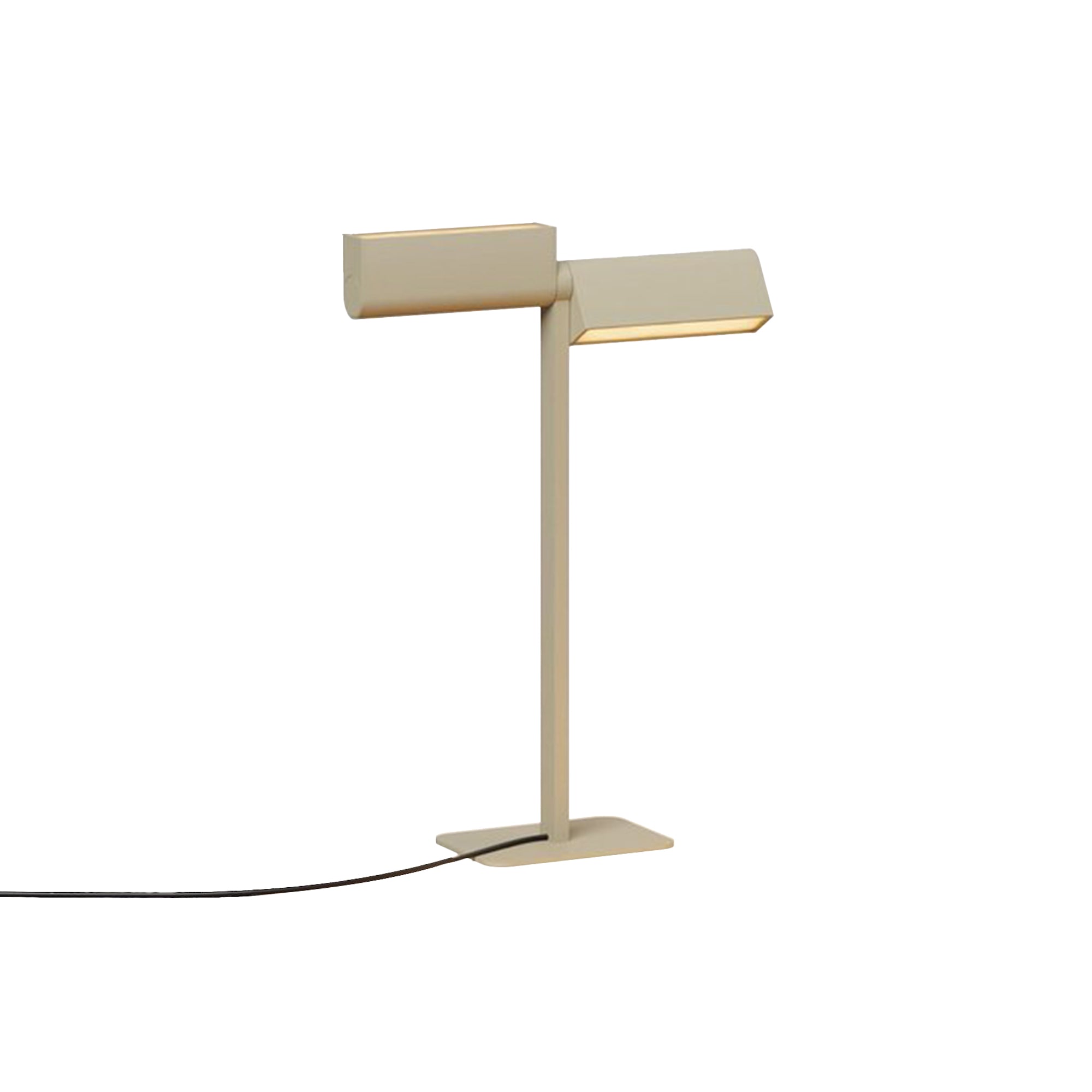 Ipoli 10 Double Table Lamp: Textured Beige + Softwire