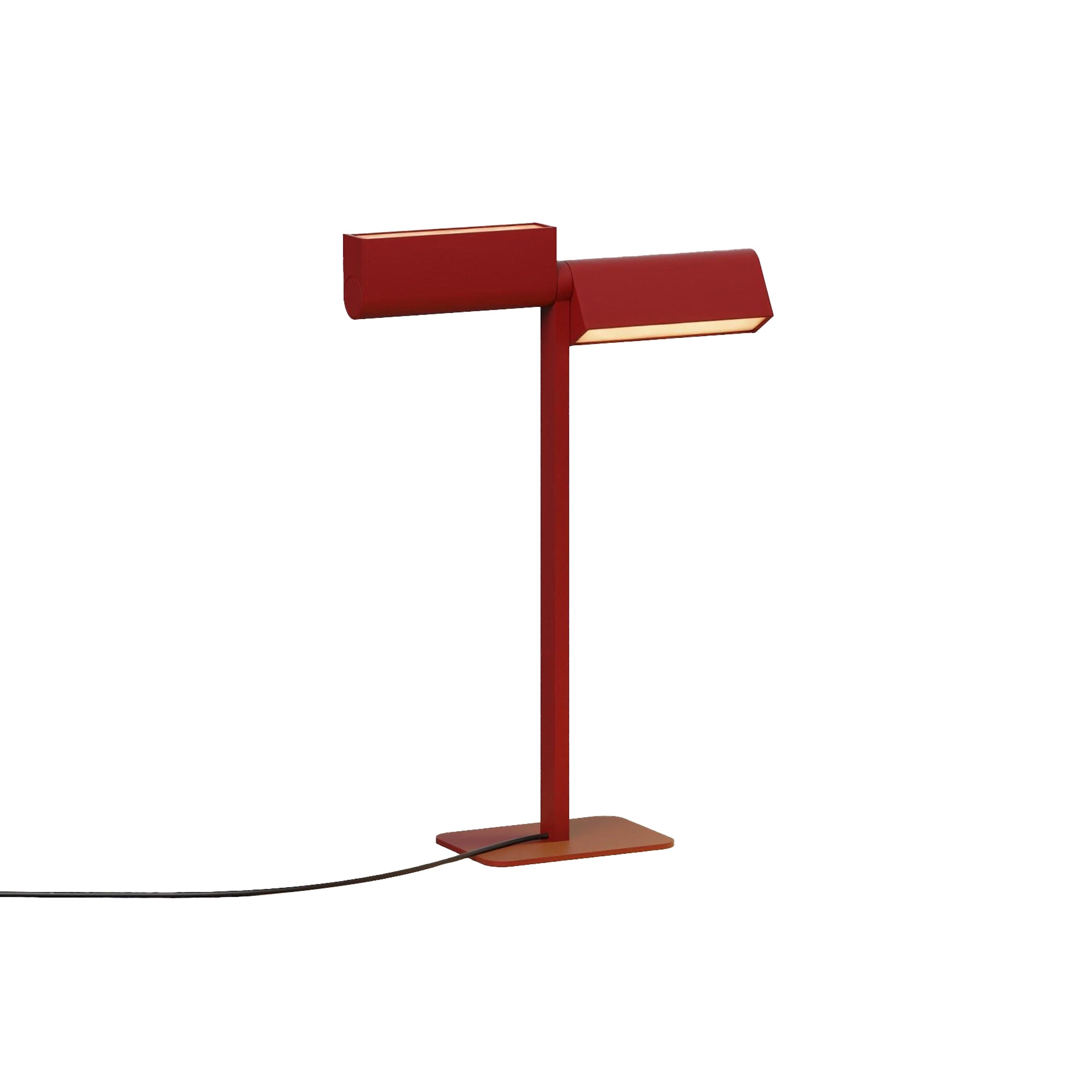 Ipoli 10 Double Table Lamp: Textured Poppy + Softwire