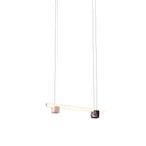 Isle 02A Suspension Lamp: Polished Aluminium + Red Levanto Marble