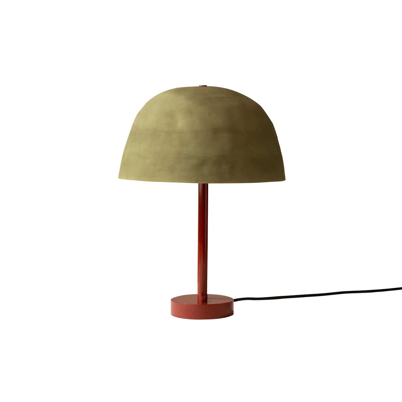 Dome Table Lamp: Green Clay + Oxide Red