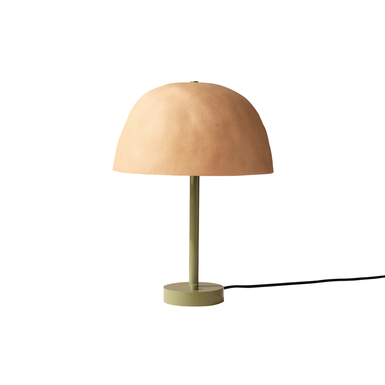Dome Table Lamp: Tan Clay + Reed Green