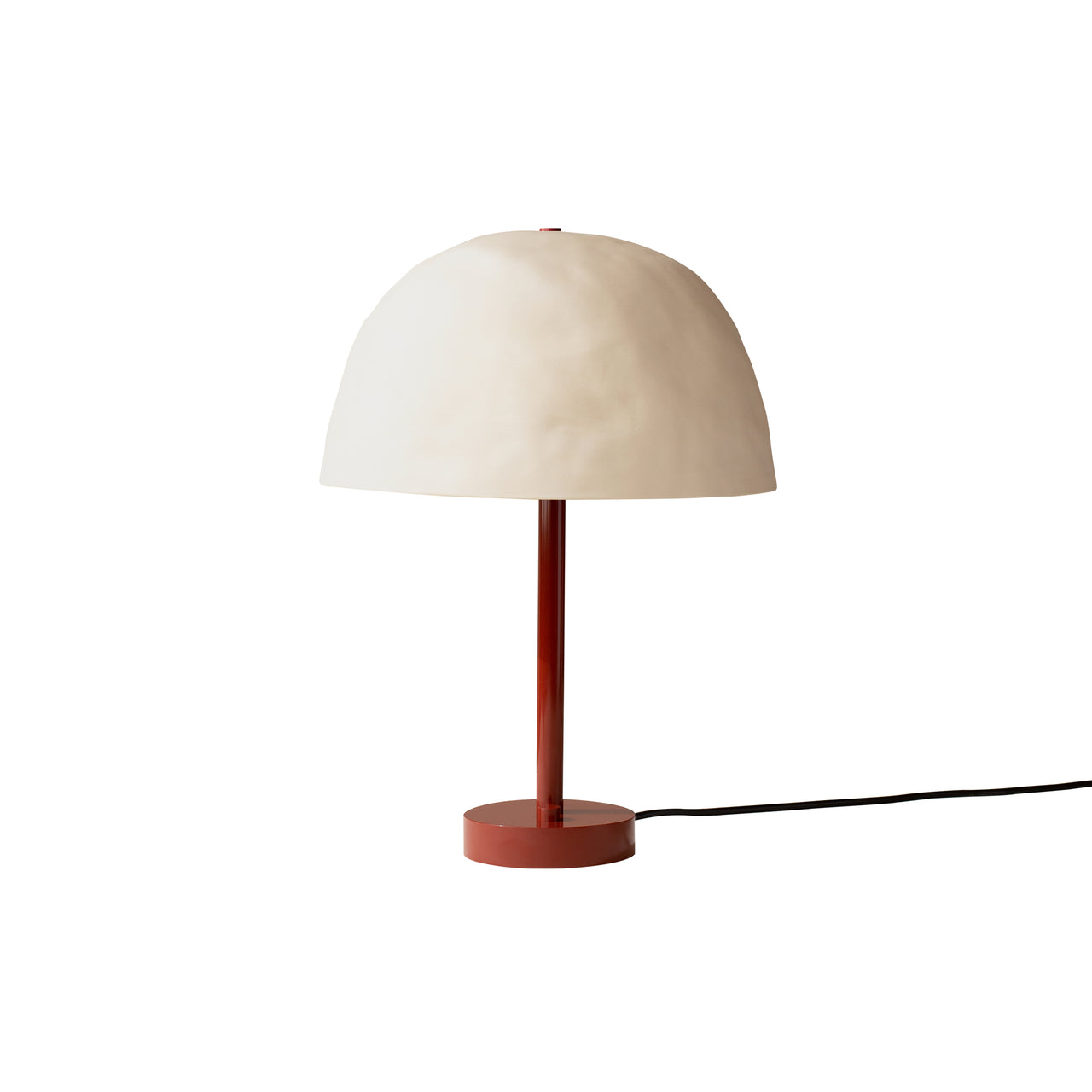 Dome Table Lamp: White Clay + Oxide Red