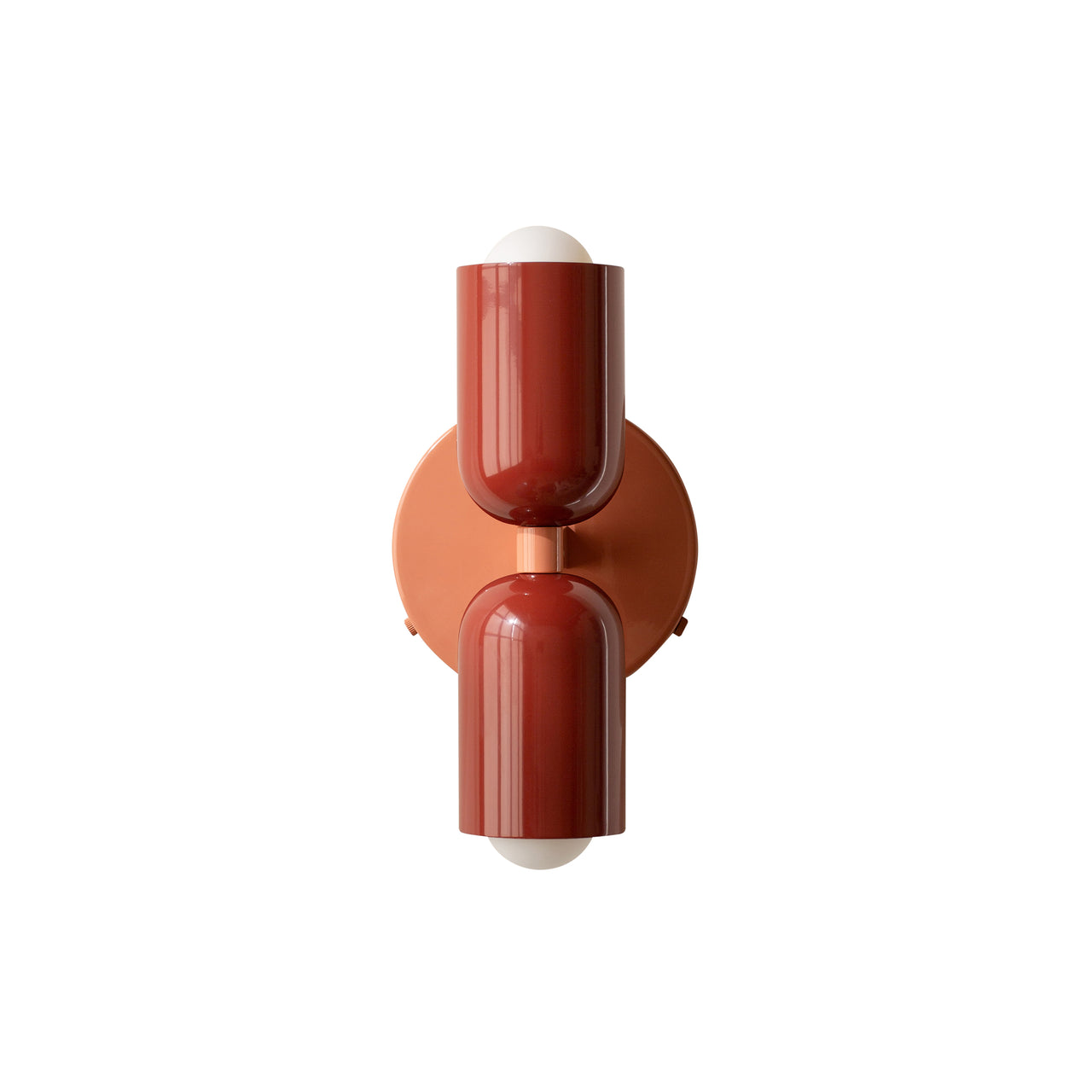Up Down Sconce: Oxide Red + Peach