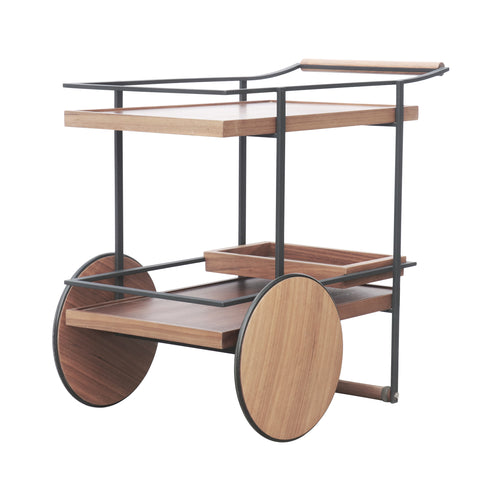 James Bar Cart: Natural Walnut