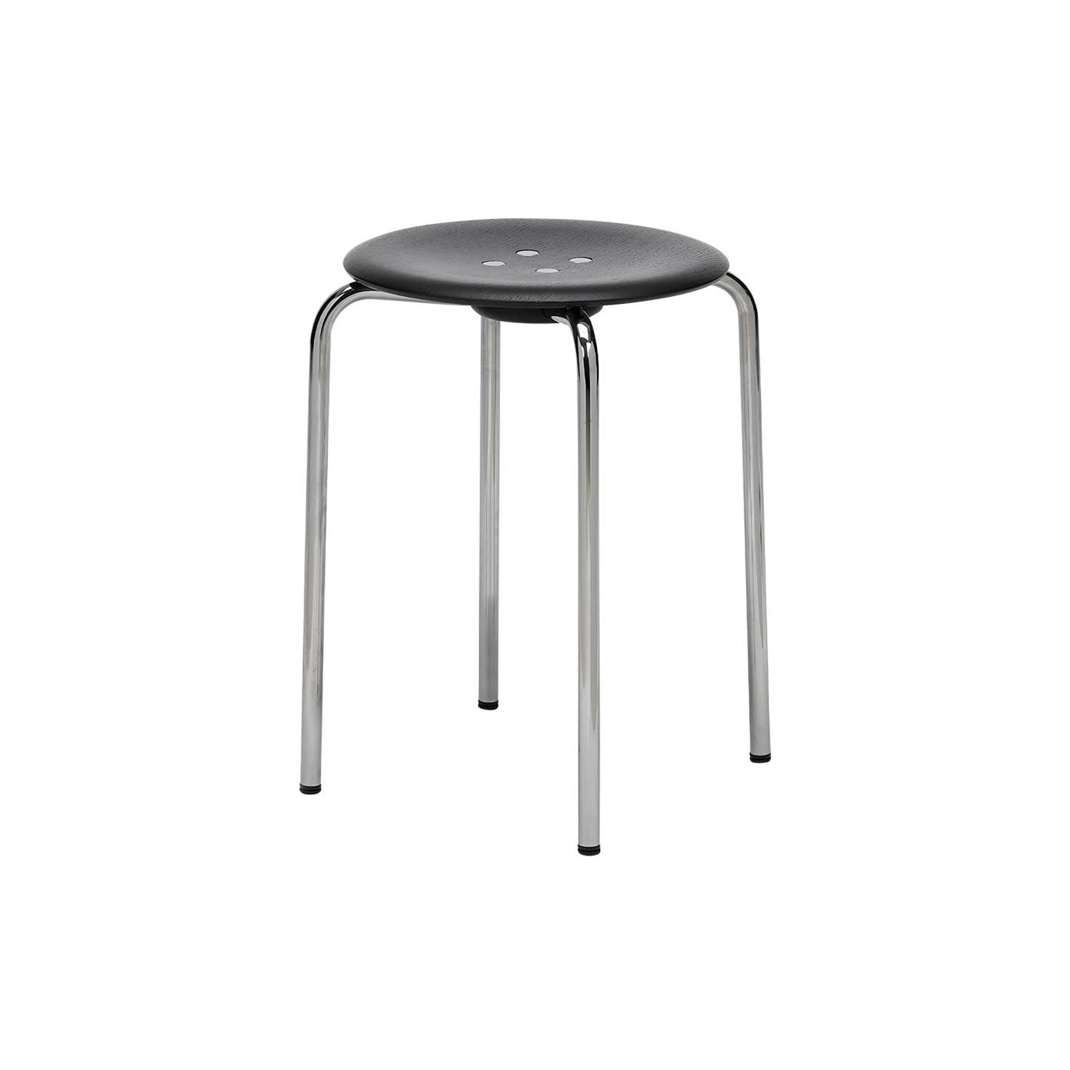 Kevi 2051 Stool: Black Lazure + Polished Chrome