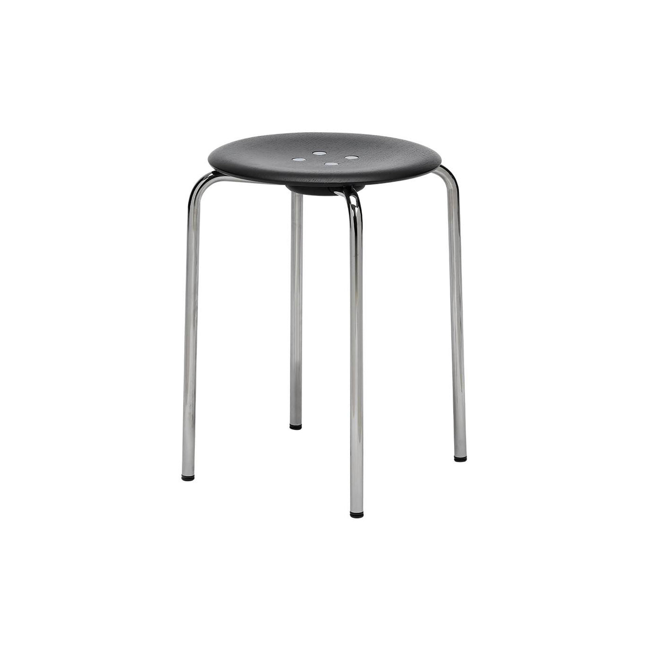 Kevi 2051 Stool: Black Lazure + Polished Chrome